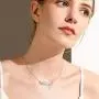 Cat Necklace, 925 Sterling Silver with 18K Rose Gold Plated Rose Pendant, Two Tone Minimalist Cat Jewelry Mother Day Gift for Women Cat Lover Girlfriend Daughter with Gift Box