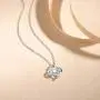 FANCIME White Gold Plated Real Sterling Silver Hypoallergenic Stunning Cubic Zirconia CZs Big/Large Small Daith Flower Knot Studs Earrings Necklace Set For Women Girls Wedding Bridal