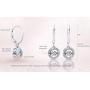 Dancing Diamond''Forever Love'' Dangle Leverback Earrings in 925 Sterling Silver by Parade of Jewels (1/6 ct.tw.)