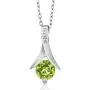 Gem Stone King 925 Sterling Silver Green Peridot Pendant and Earrings Set 3.00 Ct Round Gemstone Birthstone For Women with 18 Inch Chain Gem Stone King 925 Sterling Silver Green Peridot Pendant and Earrings Set 3.00 Ct Round Gemstone Birthstone For Women with 18 Inch Chain