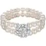 BriLove Womens Wedding Bridal Crystal Simulated Pearl Double Row Strand Halo Vintage Stretch Bracelet BriLove Womens Wedding Bridal Crystal Simulated Pearl Double Row Strand Halo Vintage Stretch Bracelet