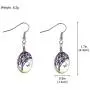 Tree of Life Dried Pressed Real Flowers Teardrop Drop Earrings Glass Hook Earrings(purple) Tree of Life Dried Pressed Real Flowers Teardrop Drop Earrings Glass Hook Earrings(purple)