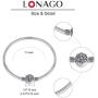 LONAGO Jewelry Moments Family Tree Snake Chain Charm 925 Sterling Silver Bracelet Fit Pandora Charm Birthday Gift for Women Mom