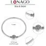 LONAGO Jewelry Moments Family Tree Snake Chain Charm 925 Sterling Silver Bracelet Fit Pandora Charm Birthday Gift for Women Mom