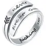 LEOBELLA Adjustable Inspirational Ring 925 Sterling Silver Never Give Up Bands Cool Stacking Opening Rings Gift for Women Girls Comfort Fit Statement Jewelry LEOBELLA Adjustable Inspirational Ring 925 Sterling Silver Never Give Up Bands Cool Stacking Opening Rings Gift for Women Girls Comfort Fit Statement Jewelry