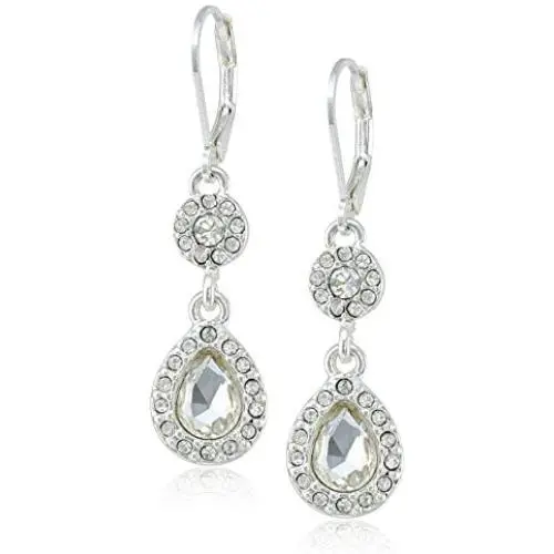 Napier Glam Effect Crystal Double-Drop Earrings