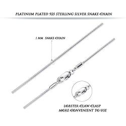 FUNRUN JEWELRY 925 Sterling Silver 1mm Round Snake Chain Necklace for Women Men 16''-30''