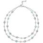 Belacqua Natural Aquamarine & Cultured Freshwater Pearl Layered Station Chain Necklace