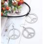 JOERICA Hippie Costume Set, Peace Sign Necklace, Peace Sign Earrings, Flower Crown Headband, 1960s 1970s Hippie Jewelry Accessories for Women