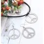 JOERICA Hippie Costume Set, Peace Sign Necklace, Peace Sign Earrings, Flower Crown Headband, 1960s 1970s Hippie Jewelry Accessories for Women