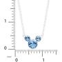 Disney Silver Plate Mickey Mouse Crystal Birthstone Necklace 18''