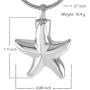 Lacetas Keepsakes Sea Starfish Collection Cremation Urn Jewelry Necklace Pendant Memorial Ashes Holder