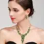 BriLove Womens Wedding Bridal Crystal Leaf Vine Teardrop Hollow Statement Necklace Dangle Earrings Set BriLove Womens Wedding Bridal Crystal Leaf Vine Teardrop Hollow Statement Necklace Dangle Earrings Set