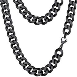 PROSTEEL Stainless Steel Cuban Chain Necklace for Men/Women, Gold/Black/Silver Tone, W:3mm/6mm/9mm/12mm, L:14''/18''/20''/22''/24''/26''/28''/30'', Come Gift Box