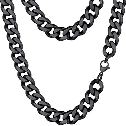 PROSTEEL Stainless Steel Cuban Chain Necklace for Men/Women, Gold/Black/Silver Tone, W:3mm/6mm/9mm/12mm, L:14''/18''/20''/22''/24''/26''/28''/30'', Come Gift Box