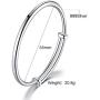GUIJI Bracelet 999 Fine Jewellery Sterling Silver Bangles Size Adjustable Lady Women Jewelry Box