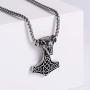 ULATREE Viking Jewelry Men Thor Hammer Pendant Necklace Viking Gifts for Men Stainless Steel Necklace for Men