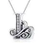 Solid 925 Sterling Silver with Cubic Stones, Complete A~Z Gift Options Alphabet Charm Letter Beads fit Pandora European Bracelets