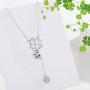 Waysles Heart Pendant Necklace for Women I Love You Rose Flower Opal Necklaces Gifts for Girlfriend Her