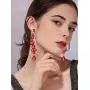 Scarlvambo Womens Austrian Crystal Art Deco Teardrop Pierced Dangle Wedding Earrings Silver-Tone Scarlvambo Womens Austrian Crystal Art Deco Teardrop Pierced Dangle Wedding Earrings Silver-Tone