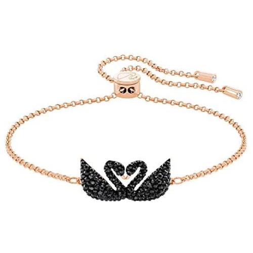 SWAROVSKI Iconic Swan Bracelet Multi/Rose Gold/Black/Clear Crystal MD
