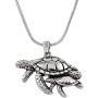 DianaL Boutique Silvertone Sea Turtle Mother and Baby Pendant Necklace 18'' Chain Gift Boxed Fashion Jewelry for Women Teens Girls