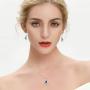 YL Eye Earrings 925 Sterling Silver Dancing Diamond Halo Dangle Earrings Created Emerald/Ruby/Sapphire/Zirconia Drop Jewelry