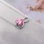Cat Eye Jewels Blue Made with Swarovski Crystal Love Heart Necklace Silver Tone Chainheart Pendant Jewelry Gifts Gemstone Necklaces for Women Girls