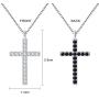 Rhinestones Cross Necklace for Women Teen Girls Black and White Two-sided Cubic Zirconia Pendant with Exquisite Box Dainty Jewelry Valentines Day Gifts for her
