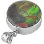 Starborn Ammolite and Sterling Silver Round Pendant with Filigree Bail
