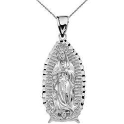 Religious Jewelry by FDJ Sterling Silver Blessed Mother Mary - Our Lady of Guadalupe Pendant Necklace