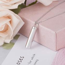 925 Sterling Silver Minimalist Urn Pendant Ash Necklace Cylinder Memorial Ashes Keepsake Holder Exquisite Cremation Jewelry