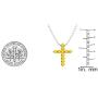 Dazzlingrock Collection Round Gemstone Ladies Cross Pendant (Silver Chain Included), 14K Gold