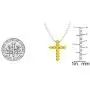 Dazzlingrock Collection Round Gemstone Ladies Cross Pendant (Silver Chain Included), 14K Gold Dazzlingrock Collection Round Gemstone Ladies Cross Pendant (Silver Chain Included), 14K Gold