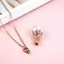 Muyuer Pearl Urn Necklace Pendant Hold Cremation Ashes Keepsake Memorial Jewelry