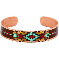 Southwest Native American Bow and Arrow Bracelets in Turquoise and Red for Unisex Artisan Copper Cuff Open-Ended Cuff Bracelets Unique Jewelry(Bow -Arrow Narrow)