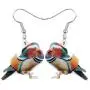 NEWEI Acrylic Sweet Mandarin Duck Bird Earrings Dangle Drop For Women Girl Animal Pet Jewelry Gift Charm