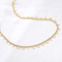 Sewyer Dainty Ankle Bracelet for Women 18K Gold Plated Double Layered Cute Beads Satellite Chain Tiny Pearls Evil Eye Foot Jewelry Boho Adjustable Anklets for Women Jewelry Gift