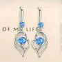Dangle Silver Earrings for Women Girls Teens Fashion Heart Womens Drop Sparkly Earrings Gifts (Blue) Dangle Silver Earrings for Women Girls Teens Fashion Heart Womens Drop Sparkly Earrings Gifts (Blue)