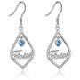 Faith Earrings 925 Sterling Silver with Simulated Birthstone Faith Jewelry Gift for Women