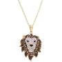 CRYSTALOGY Women’s Jewelry, Sterling Silver Swarovski Crystal Lion Head Animal Leo The Lion Pendant Necklace, 18” Chain