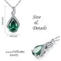 MABELLA Classic Sterling Silver Pendant Necklace Pear Cut Simulated RUBY SAPPHIRE EMERALD Birthstone Jewelry Gifts for Women