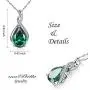 MABELLA Classic Sterling Silver Pendant Necklace Pear Cut Simulated RUBY SAPPHIRE EMERALD Birthstone Jewelry Gifts for Women MABELLA Classic Sterling Silver Pendant Necklace Pear Cut Simulated RUBY SAPPHIRE EMERALD Birthstone Jewelry Gifts for Women