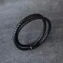 Globi Leather Bracelet For Men | Genuine Wrap Braided Leather Cuff Bangle Bracelet with Magnetic Stainless Steel Clasp For Men/Women