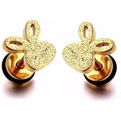 Stainless Steel Cute Rabbit Earrings Piercing Jewelry Screw Back Bunny Stud Earrings for Women Girls