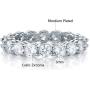 GEMSME 18K White Gold Filled Cubic Zirconia Eternity Band Ring for Women