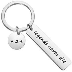 BAUNA Remembrance Memorial Basketball Fan 24 Gifts Legends Never Die Keychain in Memory of Basketball Super Star