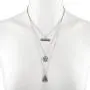 LUX ACCESSORIES Burnished Silver Witch Wiccan Pentagram Opal Layered Necklace LUX ACCESSORIES Burnished Silver Witch Wiccan Pentagram Opal Layered Necklace