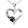 925 Sterling Silver Puppy Dog Cat Pet Paw Print Love Heart Pendant Necklace Cute Animal Jewelry for Dog Owner Lover Women Girls Birthday Gift