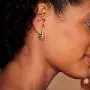 PAVOI 14K Gold Plated 925 Sterling Silver Post 16mm 5 Stone CZ Hoop Earrings for Women PAVOI 14K Gold Plated 925 Sterling Silver Post 16mm 5 Stone CZ Hoop Earrings for Women